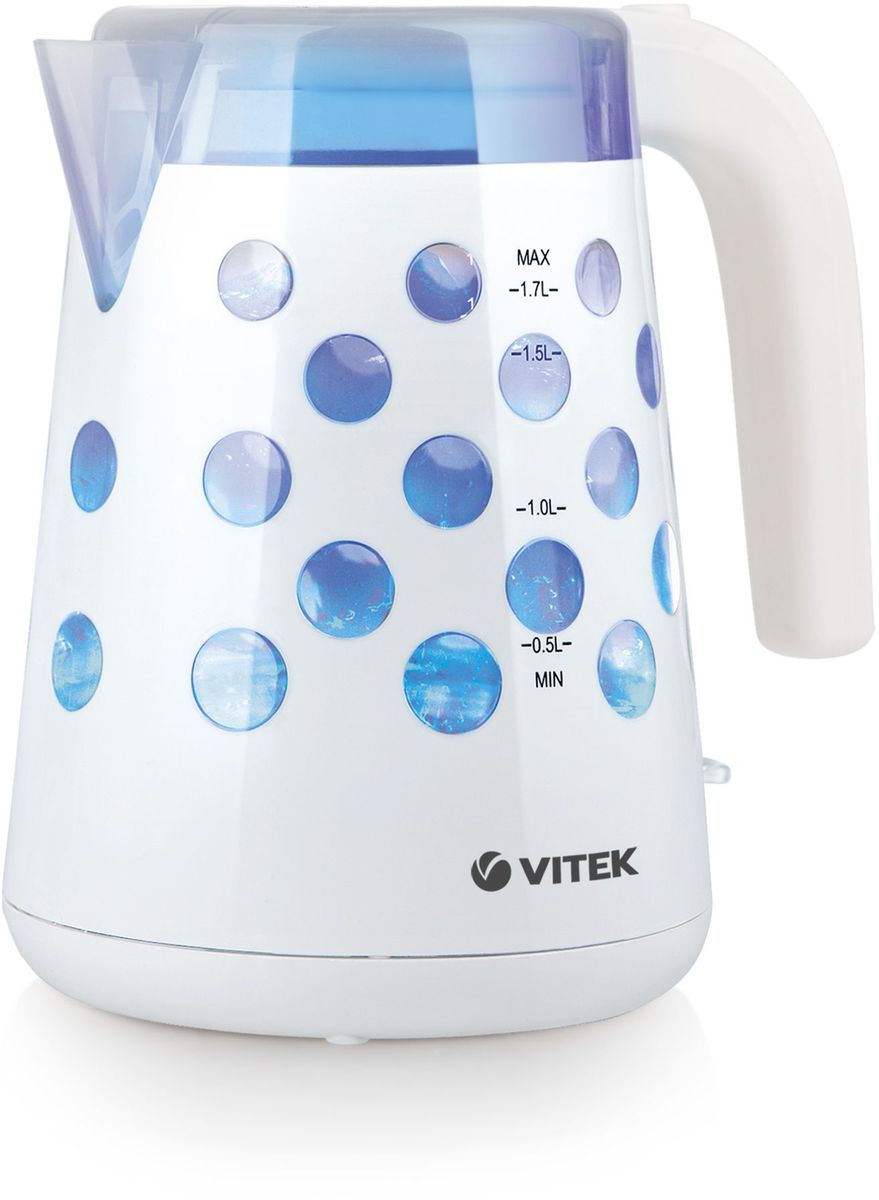 Vitek VT-7048(W), White Cyan электрический чайник