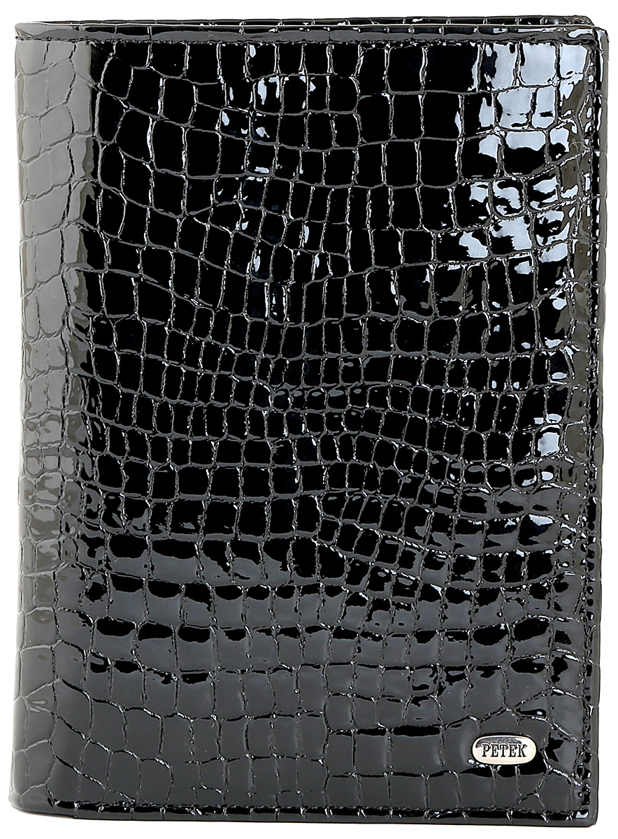 Обложка для автодокументов и паспорта мужская Petek 1855, цвет: черный. 597.091.01