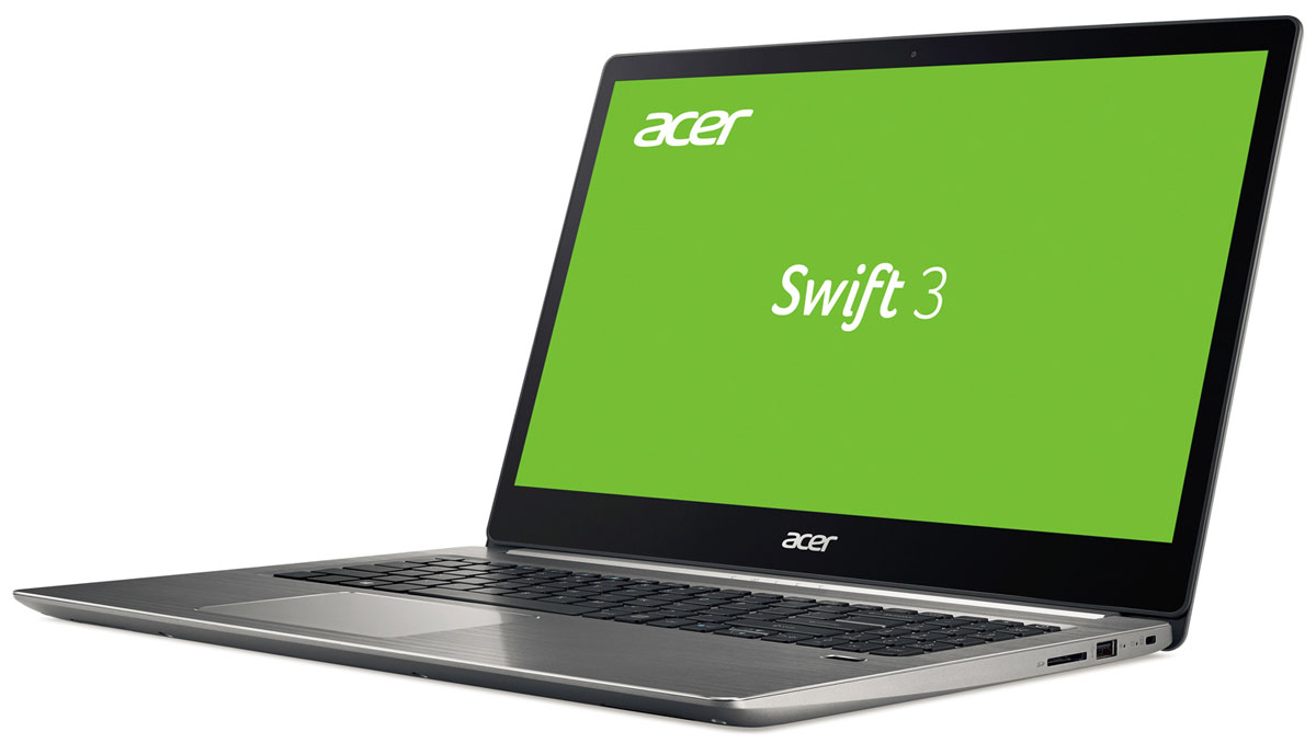 Acer Swift 3 SF315-51-52PU, SilverSF315-51-52PU Acer Swift 3 SF315-51-52PU, SilverSF315-51-52PUЭлегантный — только так можно описать роскошный тонкий ноутбук Acer Swift 3 с металлической крышкой и прохладным на ощупь корпусом. Тонкий дизайн - не просто характеристика корпуса. Это стильный способ заявить о себе, своей мобильности и свободе. Прохладный на ощупь металл, из которого создан тонкий корпус, придает ноутбуку индивидуальности.Выполняйте рабочие задачи любой сложности благодаря новейшему процессору Intel Core i5-го поколения и встроенной графической системе Intel HD Graphics.Встроенный датчик отпечатка пальца позволит защитить ваши данные и быстро выполнять вход в систему без пароля.Благодаря клавиатуре с подсветкой можно с легкостью набирать текст даже при слабом освещении.Технология 2x2 802.11ac обеспечивает надежное и устойчивое беспроводное подключение.Ноутбук сертифицирован EAC и имеет русифицированную клавиатуру и Руководство пользователя.