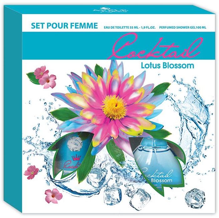 Apple Parfums Набор подарочный женский Cocktail Lotus Blossom: туалетная вода 55 мл, гель для душа 100 мл