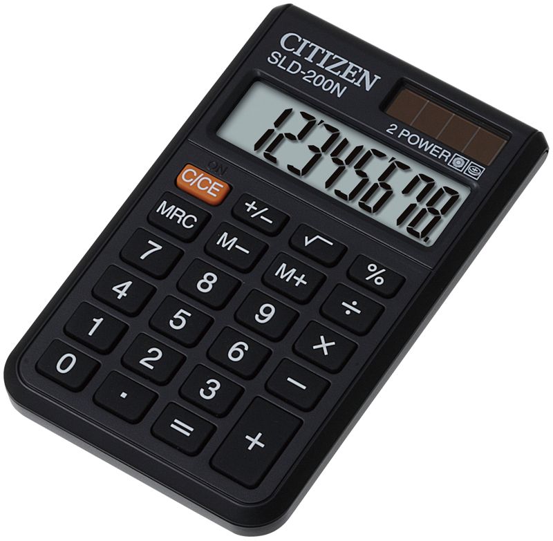 Citizen Карманный калькулятор цвет серый SLD-200NSLD-200N Citizen Карманный калькулятор цвет серый SLD-200NSLD-200NРежим автоотключения. Кнопки смены знака, вычисления корня, процентов, три кнопки памяти. Легкий вес. Картонная упаковка.