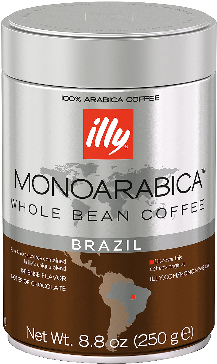 Illy Brazil Monoarabica кофе в зернах средней обжарки , 250 г6855 (7555) Illy Brazil Monoarabica кофе в зернах средней обжарки , 250 г6855 (7555)Полнотелый и интенсивный вкус, с отчетливыми нотами шоколада, дополненный легкими оттенками карамели и поджаренного хлеба.