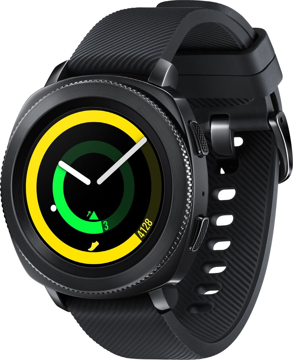 Samsung Gear Sport, Black смарт-часыSAM-SM-R600NZKASER Samsung Gear Sport, Black смарт-часыSAM-SM-R600NZKASERПолучите мотивацию двигаться больше, питаться лучше и вести здоровый образ жизни. Samsung Gear Sport следит за вашей физической формой,питанием и помогает добиваться поставленных целей. При этом устройство не только функционально, но и смотрится стильно.Ставьте себе цели по физической активности и питанию, а ваш прогресс будет показан прямо у вас на запястье: с Samsung Gear Sport легкоподдерживать баланс калорийности и контролировать потребление калорий. К тому же устройство подсказывает, как лучше добитьсяпоставленных целей.Меняйте облик часов Gear Sport, используя различные циферблаты и ремешки. Спортивный Hybrid Sport, строгий Classic Leather и стильныйповседневный Premium Nato найдут применение в любом образе вашего гардероба.Сделайте занятия максимально эффективными с приложением-тренером для смартфона. К вашим услугам более 60 тренировок (дальше —больше). GearSport будет подсказывать порядок действий и измерять ваш сердечный ритм. Любите плавать? Вышли на пробежку и попали под дождь? Не волнуйтесь! Gear Sport имеет индекс водонепроницаемости 5ATM (50 метров), азначит,может фиксировать вашу физическую активность даже на глубине. Полученные данные можно синхронизировать со Speedo On — новымприложениемSpeedo для пловцов — и анализировать подробности.Если вы летите в самолете, Gear Sport предлагает подходящие упражнения на растяжку мышц, которые можно выполнять, не вставая с кресла.Если вы зарулем, устройство понимает, что вы сосредоточены на дороге, а не просто сидите без дела, и не будет предлагать вам никаких упражнений. Хотите изменить настройки или отреагировать на уведомление? Это легко сделать простым смахиванием по экрану или поворотом безеля.Смахните вверхили вниз по экрану для вызова панели быстрых действий, чтобы изменить громкость, проверить уровень заряда и другого. А при получениивходящегосообщения на него можно ответить одним поворотом безеля.