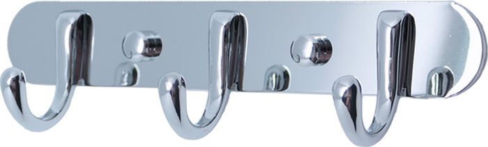 Планка для ванной Fixsen, с 3 крючками, цвет: хром. FX-17131713 Планка для ванной Fixsen, с 3 крючками, цвет: хром. FX-17131713Планка 3 крючка