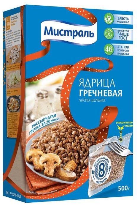 Мистраль гречка ядрица в пакетиках для варки, 8 шт по 62,5 г
