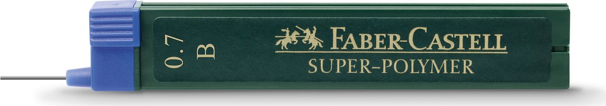 Faber-Castell Грифель для карандаша Superpolymer B 0,7 мм 12 шт120701 Faber-Castell Грифель для карандаша Superpolymer B 0,7 мм 12 шт120701Графитные грифели Super-Polymer, • качественные графитные грифели• пригодны для всех стандартных механическихкарандашей• интенсивные черные полные линии• практичная упаковка, позволяющаяпроизводить чистую замену грифеля благодарянасадке• толщина грифеля по цвету• одна упаковка содержит 12 грифелей, 0,7мм, твердость B