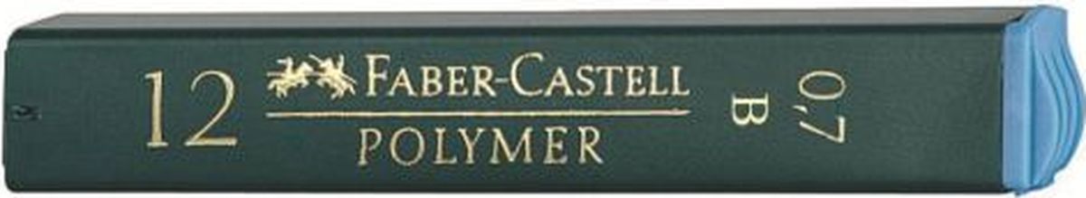 Faber-Castell Грифель для карандаша Polymer B 0,7 мм 12 шт521701 Faber-Castell Грифель для карандаша Polymer B 0,7 мм 12 шт521701Графитные грифели Polymer, • качественные графитные грифели• пригодны для всех стандартных механическихкарандашей• интенсивные черные полные линии• практичная упаковка, позволяющаяпроизводить чистую замену грифеля благодарянасадке• одна упаковка содержит 12 грифелей, 0,7мм, твердость В