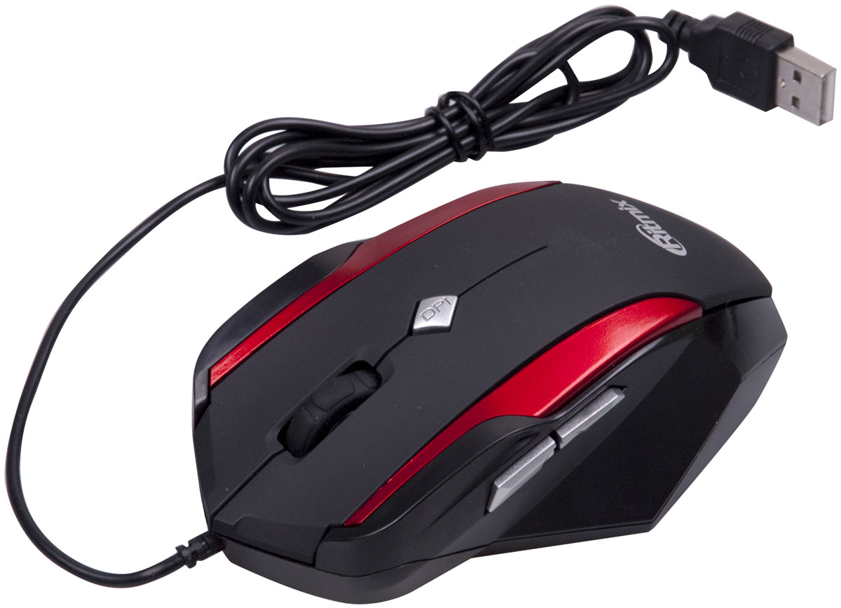 Ritmix ROM-307, Black Red мышь