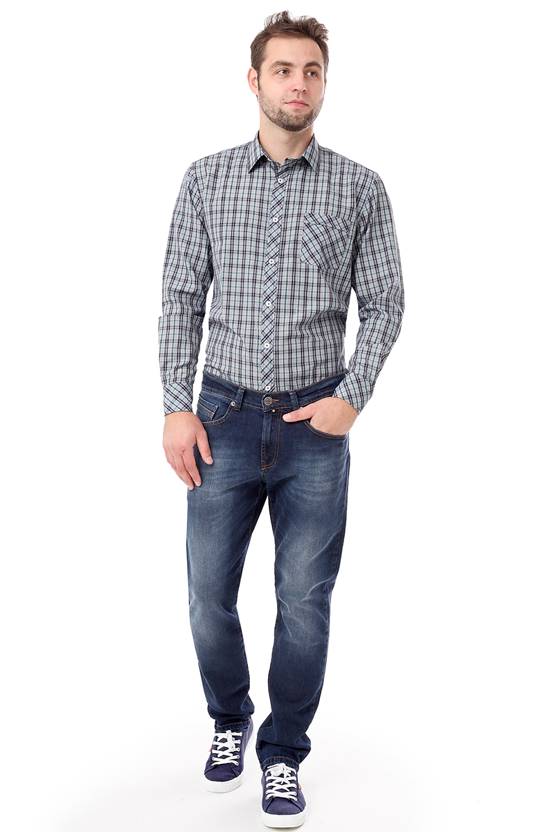 Рубашка мужская F5 Poplin, цвет: серый. 276001. Размер S (46)276001_Check 7 Рубашка мужская F5 Poplin, цвет: серый. 276001. Размер S (46)276001_Check 7Мужская рубашка F5, выполненная из хлопка и полиэстера, прекрасно подойдет для повседневной носки. Материал очень мягкий и приятный на ощупь, не сковывает движения и позволяет коже дышать. Рубашка прямого кроя с отложным воротником и длинными рукавами застегивается на пуговицы по всей длине. На груди модели предусмотрен накладной карман. Манжеты рукавов также застегиваются на пуговицы. Изделие оформлено принтом в клетку. Такая модель будет дарить вам комфорт в течение всего дня и станет модным и стильным дополнением к вашему гардеробу.