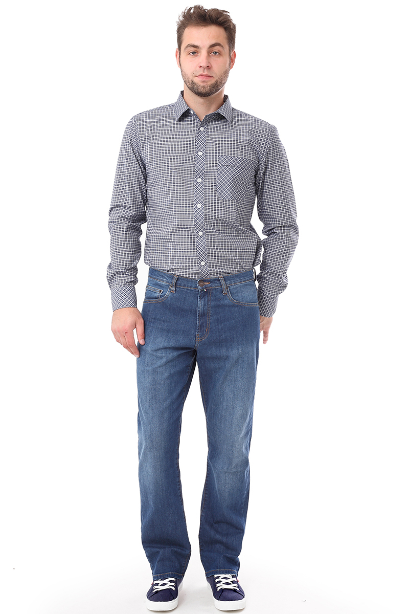 Рубашка мужская F5 Poplin, цвет: синий. 276008. Размер 3XL (56)276008_Check 4 Рубашка мужская F5 Poplin, цвет: синий. 276008. Размер 3XL (56)276008_Check 4Мужская рубашка F5, выполненная из хлопка и полиэстера, прекрасно подойдет для повседневной носки. Материал очень мягкий и приятный на ощупь, не сковывает движения и позволяет коже дышать. Рубашка прямого кроя с отложным воротником и длинными рукавами застегивается на пуговицы по всей длине. На груди модели предусмотрен накладной карман. Манжеты рукавов также застегиваются на пуговицы. Изделие оформлено принтом в клетку. Такая модель будет дарить вам комфорт в течение всего дня и станет модным и стильным дополнением к вашему гардеробу.