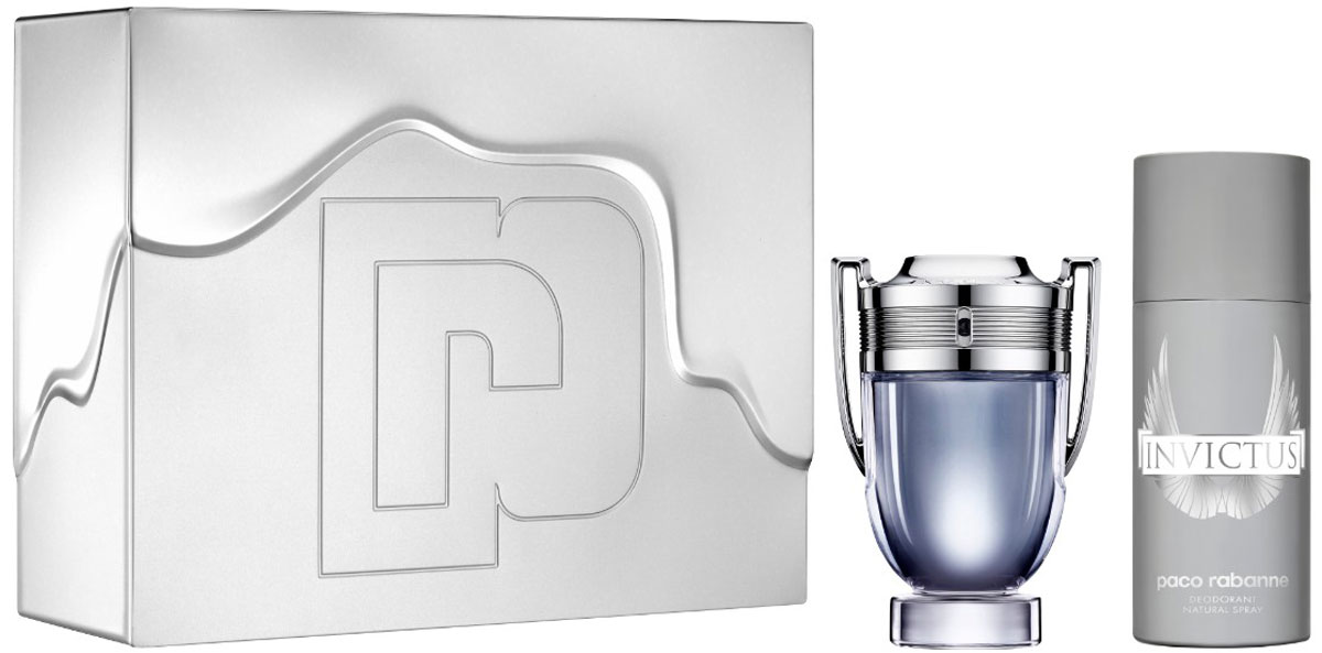 Paco Rabanne Парфюмерный набор Invictus: туалетная вода, 100 мл, дезодорант-спрей, 150 мл3349668546046 Paco Rabanne Парфюмерный набор Invictus: туалетная вода, 100 мл, дезодорант-спрей, 150 мл3349668546046Аромат Invictus от Paco Rabanne - это встреча с новой мечтой о победе, с новым героем, чемпионом, спортсменом и новой парфюмерной историей чувственной свежести. Герой истории Invictus уже продемонстрировал свои спортивные достижения. Он победил, он сильнейший, испытание пройдено… Он берет новую высоту следующего мгновения, когда взрываются эмоции: ощущение всепоглощающего успеха, восторженные восклицания, которые служат опорой и одновременно обнажают душу. Не столько его сложение, сколько триумф делает его желанным. Его победа не только окрыляет, это - настоящий афродизиак. Композиция чувственной свежести контрастирует с традиционными подходами, принятыми в мужской парфюмерии. Не летняя вода, не классический одеколон, Invictus представляет собой в высшей степени текстурный аромат с насыщенным и глубоким звучанием. Экстатическая, вибрирующая свежесть достигается за счет морского аккорда, кожуры грейпфрута и лаврового листа. Притягательность создается благодаря мужественному характеру и