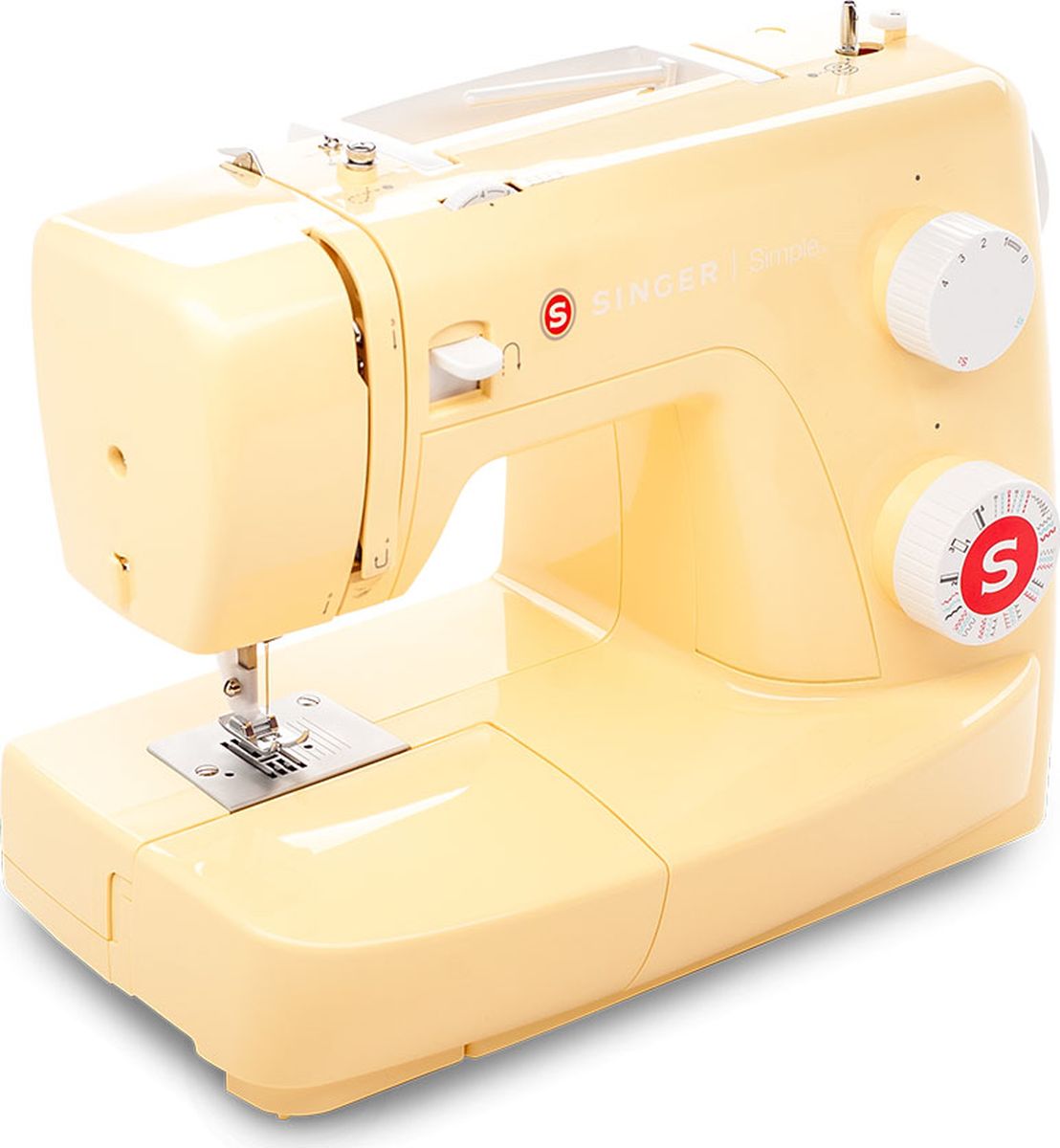 Singer Simple 3223, Yellow швейная машинаSINGER 3223 YELLOW Singer Simple 3223, Yellow швейная машинаSINGER 3223 YELLOWНовая модель от самого знаменитого в мире производителя швейных машин - американской фирмы Singer. Конструкторы заложили все необходимое, чтобы с ее помощью решить все нужные домашние задачи по шитью. Прочная металлическая рама, стальной классический челночный узел, регулируемая длина стежка позволит регулировать каждую из 23 типов строчек еще и по длине, по своеиу вкусу. Быстрая заправка верхней нити. 4-х шаговая петля под пуговицу . В комполекте 16 дополнительных принадлежностей. Мягкий пластиковый чехол.