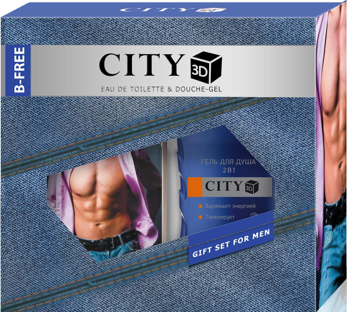 City Parfum Парфюмированный набор: City 3D B-Free Туалетная вода, 90 мл + Гель для душа, 150 мл