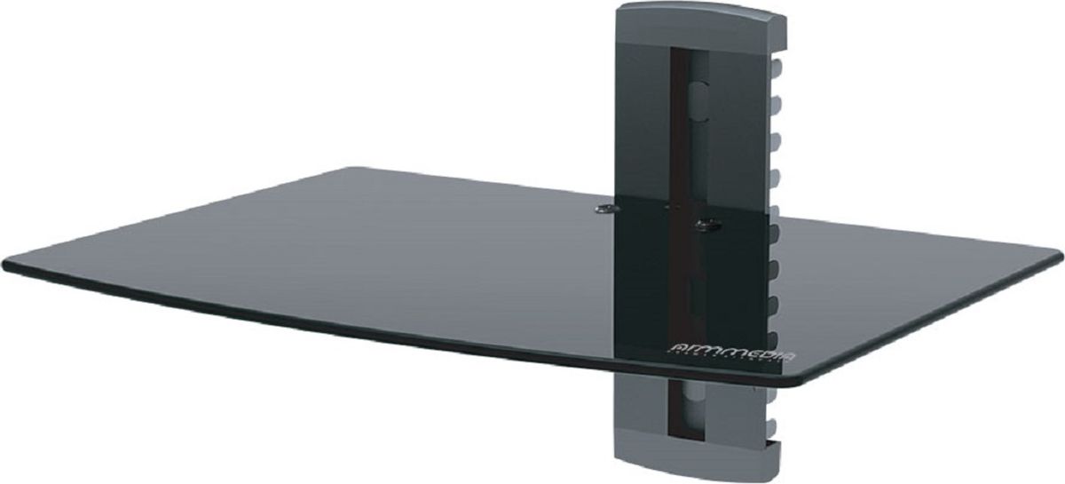 Arm media DVD-100B, Black полка для DVDDVD-100B Arm media DVD-100B, Black полка для DVDDVD-100BПолка Arm media DVD-100B black для A/V систем, max нагрузка 10 кг, настенный, размер полки 245*350, стекло 5 мм, регулировка по высоте, кабель-канал