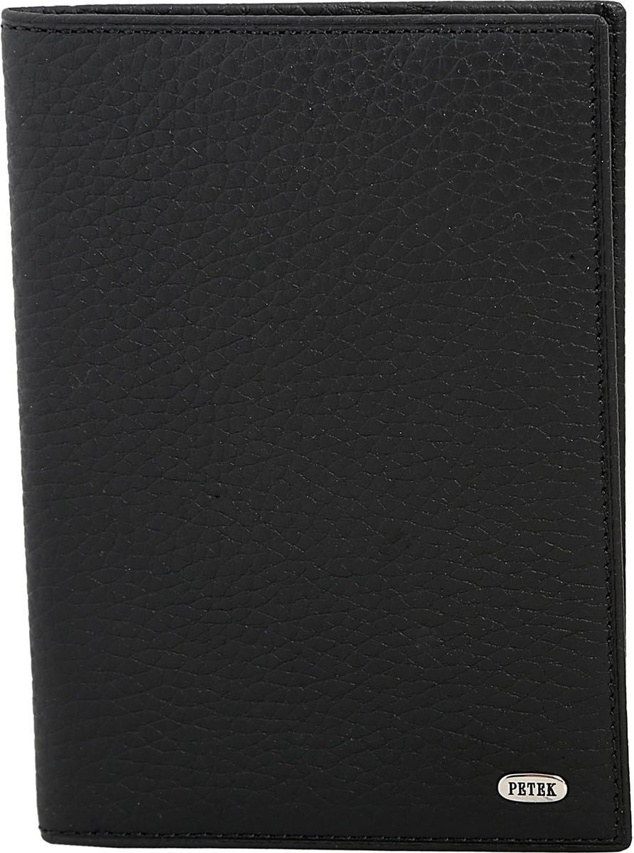 Обложка для паспорта мужская Petek 1855, цвет: черный. 581.234.01