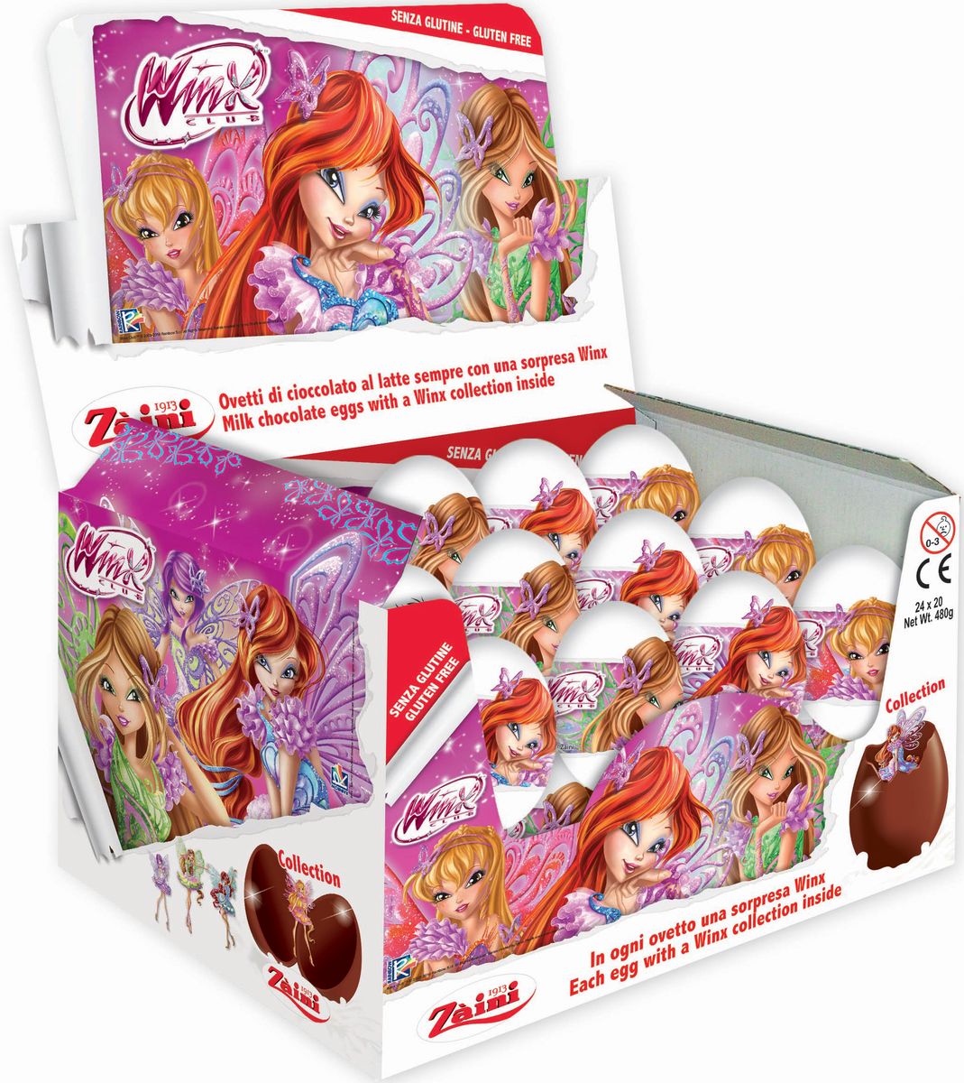 Zaini Winx шоколадные яйца с игрушкой, 24 шт по 20 г7780 Zaini Winx шоколадные яйца с игрушкой, 24 шт по 20 г7780Шоколадные яйца с игрушкой серии Winx
