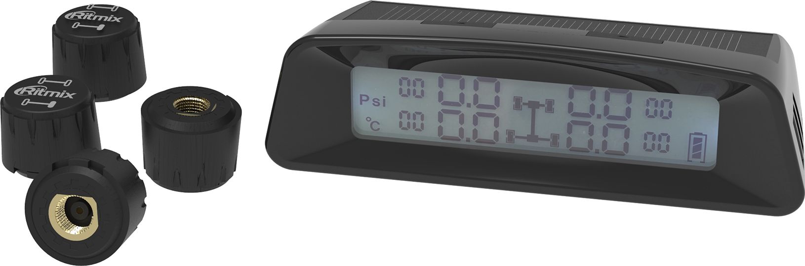 Ritmix RTM-401 датчик контроля давления15119306 Ritmix RTM-401 датчик контроля давления15119306Система контроля давления в шинах - это настоящий автомобильный помощник! Ritmix RTM-401 поможет просто и без проблем проверить давление в шинах и температуру.Система контроля осуществляет автоматический мониторинг указанных параметров. Для того, чтобы не упустить ничего важного, в ряде случаев (в частности при резком изменении хотя бы одного показателя) прибор издает звуковой сигнал. Мониторинг температуры/давления в шинах осуществляется в режиме реального времени. Беспроводная система контроля давления в шинах Ritmix RTM-401, контроль давления в шинах и термпературы, 4 датчика давления/температуры, панель с черно-белым дисплеем, вес датчика 7гр, силиконовый коврик