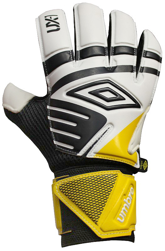 Перчатки вратарские Umbro Ux Precision Glove, цвет: белый, черный, желтый. 20533U. Размер 1120533U Перчатки вратарские Umbro Ux Precision Glove, цвет: белый, черный, желтый. 20533U. Размер 1120533UПерчатки вратарские Umbro для игроков полупрофессионального уровня. Анатомическая ладонь выполнена из технологичного латекса. Вставки из сетки для вентиляции. Эмбоссированная защита зоны удара.