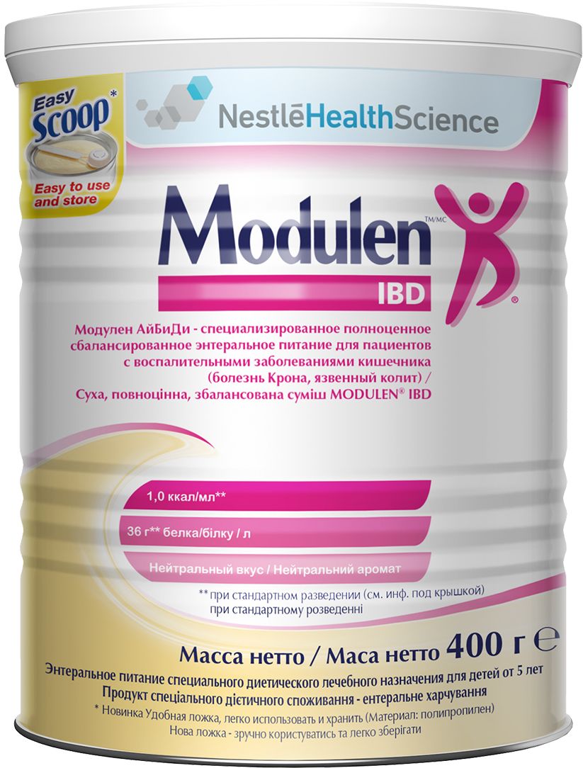 Modulen IBD Смесь для энтерального питания детей старше пяти лет и взрослых с воспалительными заболеваниями кишечника, 400 г