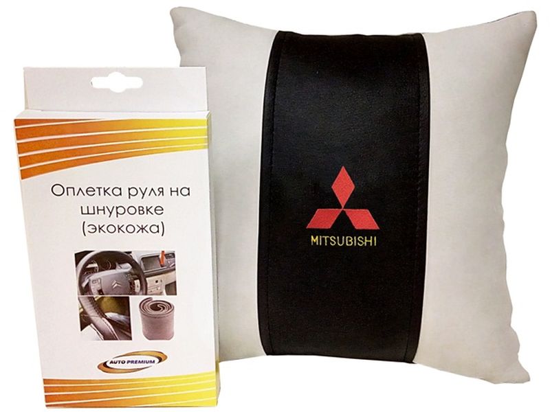 Подарочный набор автомобилисту Auto Premium Mitsubishi, 2 предмета67708 Подарочный набор автомобилисту Auto Premium Mitsubishi, 2 предмета67708Лаконичный подарок любому автолюбителю. Подушка в салон автомобиля с индивидуальной вышивкой добавит комфорта при поездке в автомобиле, а оплетка для перетяжки руля позволит сохранить руль от преждевременного истирания. Износоустойчивые материалы надолго обеспечат презентабельный внешний вид любого изделия.