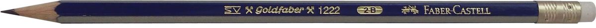 Faber-Castell Карандаш чернографитный Goldfaber 1222 2B116802 Faber-Castell Карандаш чернографитный Goldfaber 1222 2B116802Чернографитовый карандашGoldfaber 1221, • шестигранный карандаш очень хорошегокачества• 12 степеней твердости грифеля• привлекательный дизайн – синие и золотыеполоски, качественная мягкая древесина для хорошегозатачивания• специальная SV технология вклеиванияпредотвращает поломку грифеля при падении• покрыты лаком на водной основе, твердость 2B с ластиком