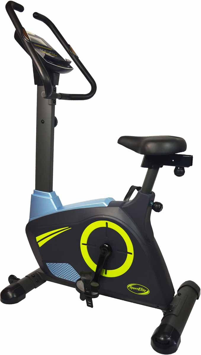 Велотренажер SportElite SE-500D, магнитныйSE-500D Велотренажер SportElite SE-500D, магнитныйSE-500DТренажер Магнитный велотренажер Sport Elite-500D тренажер для эффективной тренировки всего тела, он имеет плавную и бесшумную систему сопротивления и прочную стальную конструкцию. Тренажер имеет восемь уровней сопротивления, одометр, легко читаемый дисплей и оригинальный дизайн. Тренируйте сердечно-сосудистую систему с помощью тренажера велотренажер и забудьте о докторах и болезнях !Отличный выбор для начинающих и для тех , кто желает поддержать своё тело в форме!Велотренажёр предлагает восемь уровней сопротивления, которые контролируются с помощью ручного управления. Педали оснащены специальными ремнями для эффективного педалирования и Вашей безопасности. Легкий для чтения монитор показывает время тренировки, скорость, расстояние, частоту сердечных сокращений и количество сожжённых калорий (текущее и полное). Тренажер также оснащен одометром, который измеряет пройденный путь. Инновационная форма компьютера позволяет использовать его в качестве держателя для телефона/планшета/МР3 плеера. Колёсики для удобного перемещения. Основные характеристикиИспользование: домашнееТип: вертикальныйСистема нагрузки: магнитнаяМаксимальный вес пользователя: 150 кгИзмерение пульса: сенсорные датчикиКоличество уровней нагрузки: 8Монитор и программыКонсоль: черно - белый LCD дисплейПоказания консоли: время тренировки, пройденная дистанция, скорость, расход калорий, пульс, одометрСпециальные программные возможности: нетМногоязычный интерфейс: нетДополнительные характеристикиПедальный узел:3-х компонентныйТранспортировочные ролики: ДаРама: стальнаяВозможность программирования тренировки: НетРегулировка руля: Регулировка положения сидения по вертикали и горизонталиСидение: комфортабельное Габариты и вес тренажераВес тренажера: 37 кгВес тренажера в упаковке: 41кгГабариты тренажера: 105х 60х 140смРазмеры упаковки: 97х 32х 66Страна производитель: КитайГарантия: 18 месяцев.