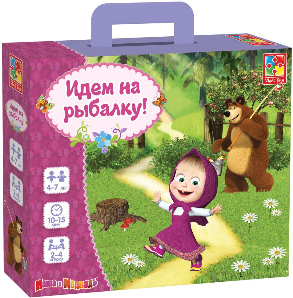 Vladi Toys Настольная игра Маша и Медведь Идем на рыбалку!