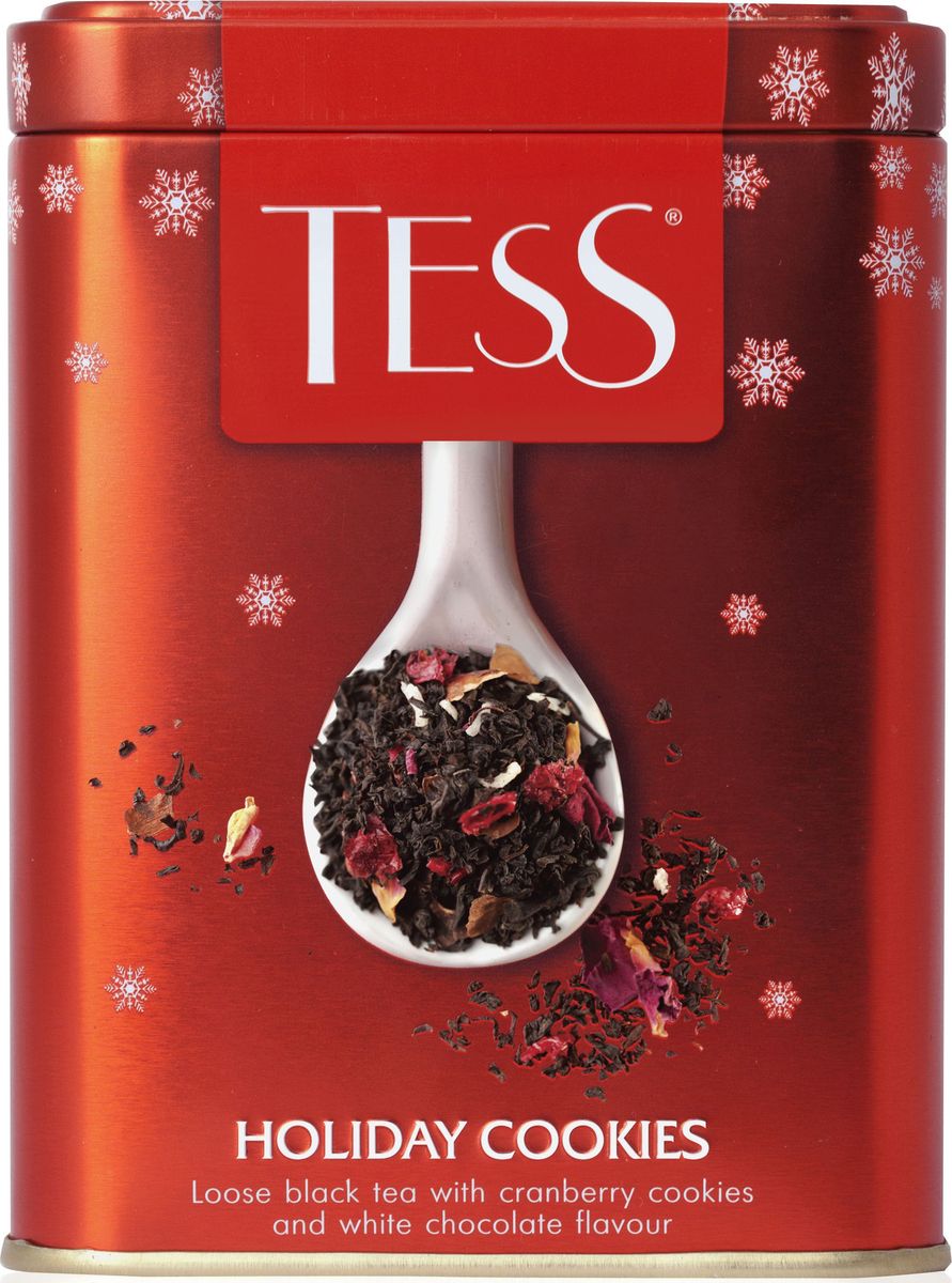 Tess Holiday Cookies черный листовой чай с ароматом праздничного печенья, 110 г sweeterella набор сдобного печенья ассорти 710 г