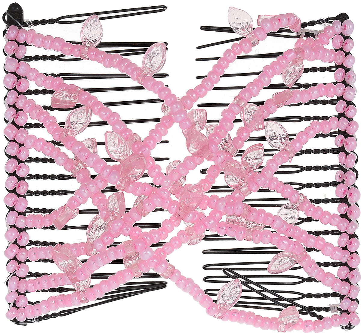EZ-Combs Заколка Изи-Комбс, одинарная, цвет: розовый. ЗИО_листья