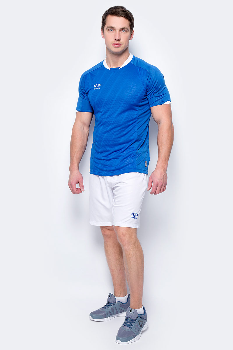 Шорты спортивные мужские Umbro Armada Short, цвет: белый, синий. 130115. Размер M (48)130115 Шорты спортивные мужские Umbro Armada Short, цвет: белый, синий. 130115. Размер M (48)130115Трусы игровые футбольные для взрослых. Технологичные материал. Кокетка из сетки для дополнительного отвода влаги. Технология Tech inside. С подтрусниками.
