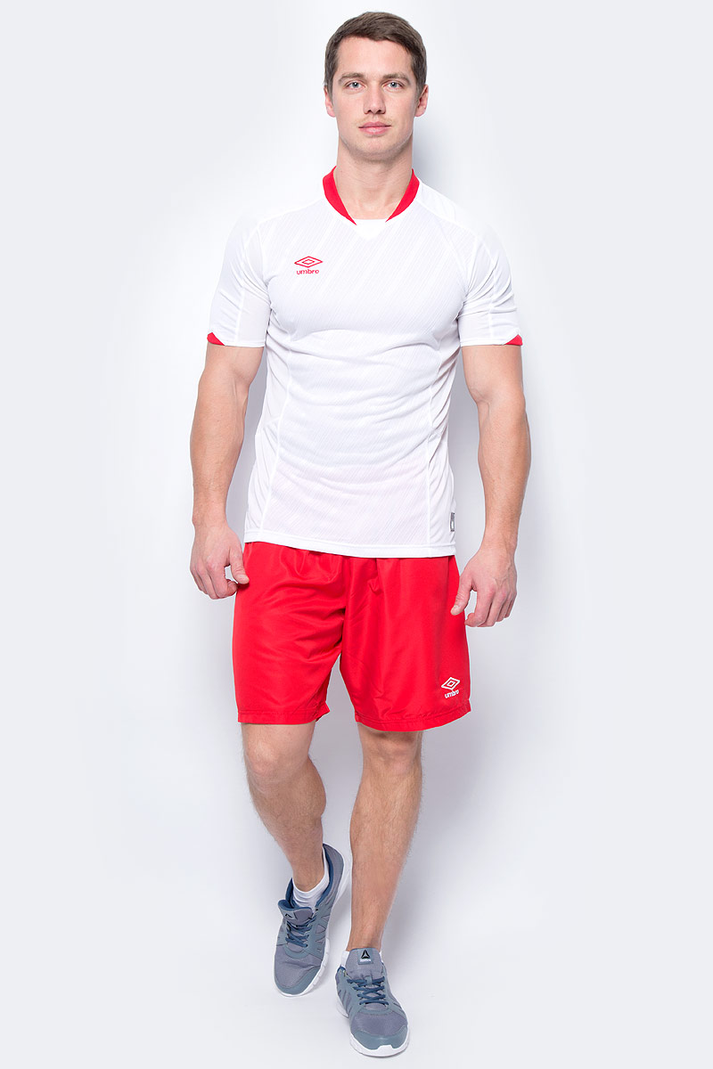 Шорты спортивные мужские Umbro Armada Short, цвет: красный, белый. 130115. Размер L (50)130115 Шорты спортивные мужские Umbro Armada Short, цвет: красный, белый. 130115. Размер L (50)130115Трусы игровые футбольные для взрослых. Технологичные материал. Кокетка из сетки для дополнительного отвода влаги. Технология Tech inside. С подтрусниками.