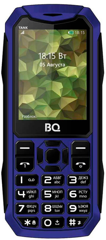 BQ 2428 Tank, Blue85953767 BQ 2428 Tank, Blue85953767Мобильный телефон BQ 2428 Tank это не только привычная звонилка, но и устройство, которое станет помощником в повседневной жизни. Если появилась необходимость срочно сфотографировать документы, используйте встроенную камеру . Слушайте любимые радиостанции с помощью встроенного FM-радио приемника. В телефоне присутствует модуль Bluetooth для оперативной передачи файлов. Диагональ дисплея 2,4 дюйма позволяет с комфортом просматривать необходимый мультимедийный контент.