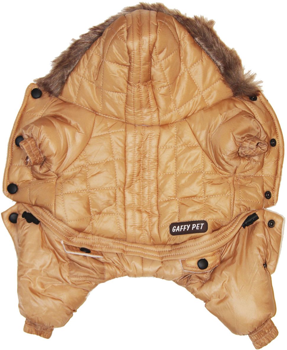 Комбинезон для собак Gaffy Pet Champagne, для девочки. Размер XL11008 XL Комбинезон для собак Gaffy Pet Champagne, для девочки. Размер XL11008 XLАкцент на актуальную клетку и благородный цвет придутся по душе всем. Капюшон отделан мехом. На стыке капюшона и спинки есть отверстие для поводка. Живот почти полностью закрыт, кроме необходимых для прогулок отверстий. На животе комбинезон фиксируется с помощью кнопок, а в нижней части живота есть 2 ряда кнопок для того, чтобы комбинезон точно сел по фигуре.Дополнительно комбинезон снабжён резинками на рукавах и штанинах для лучшей защиты от снега и холода.Кроме того, в поясе, есть дополнительная резинка с фиксатором для лучшего облегания.Данные модели комбинезонов с закрытым животом были запатентованы как полезная модель. Патент # 2014125392Обхват шеи, см: 36.Обхват груди, см: 55.Длина спины, см: 40.