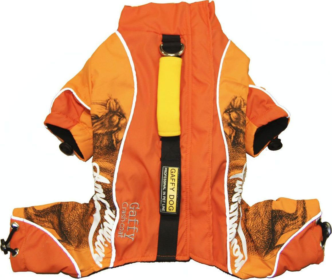 Дождевик для собак Gaffy Pet Pro. Размер XL11026 XL Дождевик для собак Gaffy Pet Pro. Размер XL11026 XLТеперь прогулка возможна при любой погоде.На животе есть специальные резинки для лучшей посадки. Все рукава снабжены эластичными лентами с фиксаторами для того, чтобы ни ветер, ни влага не попали внутрь.Легко надевается и застегивается на молнию на спине. Молния также закрыта водонепроницаемой планкой из нейлона.На спине вшита специальная лента, где закреплено кольцо для поводка, имеется ручка для переноски, а также вторая дополнительная ручка-водилка.Наши дождевики незаменимы при активных прогулках и походах. Да и просто очень удобно использовать для переноски.Все дождевики снабжены светоотражающими элементами. Даже в сумерки и ночью вы легко найдете свою собаку при помощи света от фар или фонарей.Интересный принт, яркая расцветка. Подойдет всем собакам.Данные модели дождевиков были запатентованы как полезная модель. Патент # 2014125392Для собак средних пород.Обхват шеи: 50 см.Обхват груди: 90 см.Длина спины: 56 смОбхват шеи, см: 43.Обхват груди, см: 74.Длина спины, см: 47.