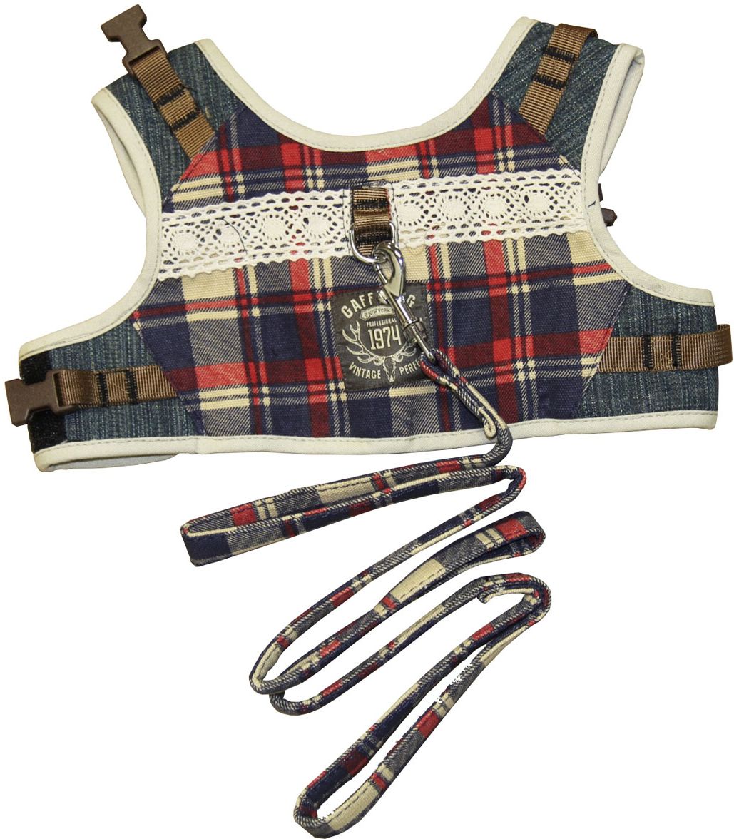 Шлейка-жилетка для собак Gaffy Pet, с поводком Plaid. Размер М, 30 х 20 см11036 M Шлейка-жилетка для собак Gaffy Pet, с поводком Plaid. Размер М, 30 х 20 см11036 MУдобная и красивая шлейка-жилетка заменит вам куртку и ошейник одновременно. Оригинальное и практичное решение. Стильно и удобно. В комплекте поводок аналогичного цвета. Жилет украшен кружевом. Подойдет как мальчикам, так и девочкам.