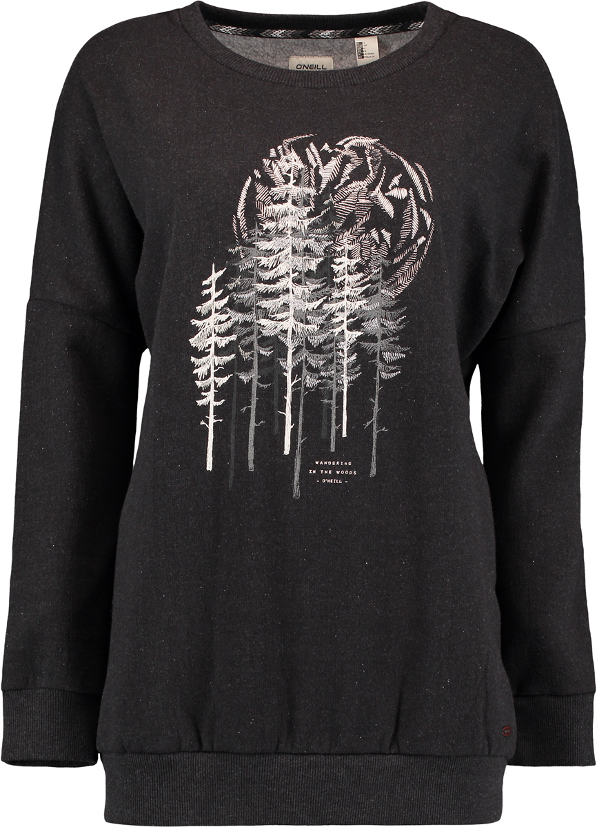 Свитшот женский O'Neill Lw Peaceful Pines Sweatshirt, цвет: черный. 7P6405-9010. Размер XS (42/44) свитшот print bar пока не встретил соню