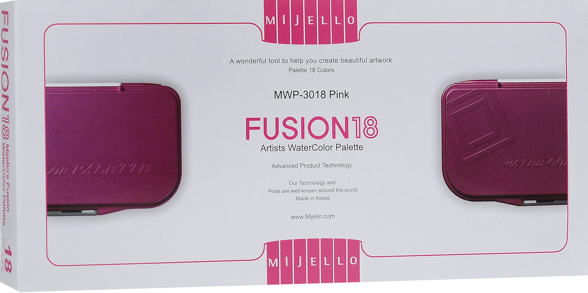 Mijello Палитра для смешивания красок Fusion 18 цвет розовый MWP-3018