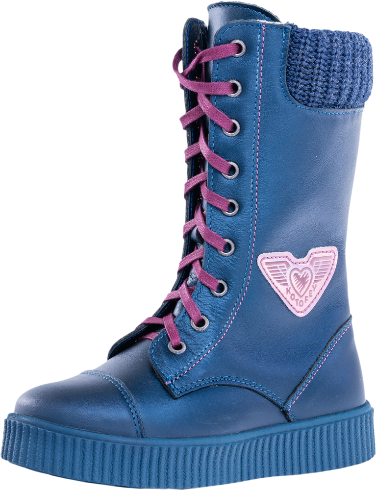 Ботинки для девочки Котофей, цвет: синий. 552099-42. Размер 31