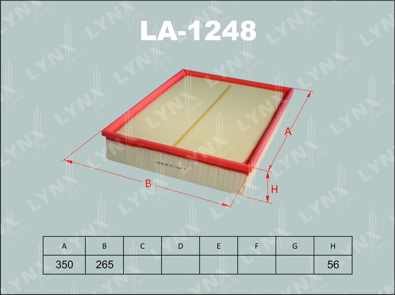 Воздушный фильтр Lynx. LA1248LA1248 Воздушный фильтр Lynx. LA1248LA1248Фильтр воздушный MB Sprinter 3-t/3.5-t/4.6-t/5-t ( Lynx. LA1248
