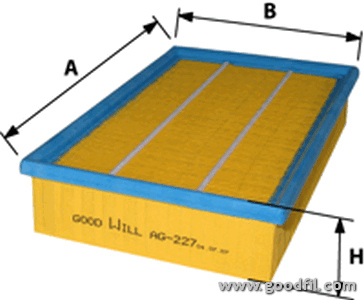 Воздушный фильтр Goodwill AG227AG227 Воздушный фильтр Goodwill AG227AG227Фильтр возд. 227 AG GW FORD TRANSIT, NISSAN Pathfinder Goodwill. AG227