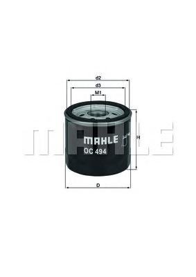 Масляный фильтр Mahle/Knecht OC494OC494 Масляный фильтр Mahle/Knecht OC494OC494Фильтр масляный FIAT: STILO 1.6 01- Mahle/Knecht. OC494