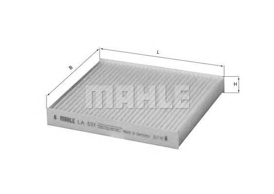Салонный фильтр Mahle/Knecht. LA531LA531 Салонный фильтр Mahle/Knecht. LA531LA531Фильтр салона KIA SOUL 1 6 02/09 Mahle/Knecht. LA531