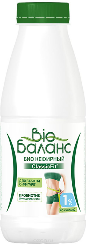 Био-Баланс Биопродукт кисломолочный кефирный, обогащенный 1%, 430 г биойогурт bio баланс злаки 1 5%