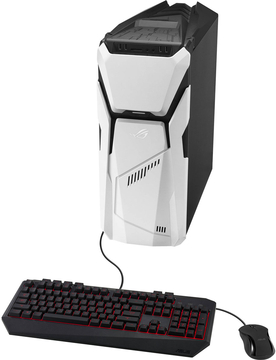 ASUS ROG Strix GD30CI-RU006T, Black White настольный компьютерGD30CI-RU006T ASUS ROG Strix GD30CI-RU006T, Black White настольный компьютерGD30CI-RU006TКомпания ASUS представляет новый мощный настольный компьютер для геймеров ROG Strix GD30, выполненный в стильном черно-белом корпусе. Отличительной особенностью новинки является возможность смены передней панели корпуса.Крупные вентиляторы на фронтальной панели и у основания корпуса, а также изолированный отсек блока питания обеспечивают улучшенный отвод тепла и повышенную эффективность охлаждения. Эксклюзивная технология трёхэтапного разгона ASUS Aegis III позволяет просто и безопасно повышать частоту центрального и графического процессоров, а также оперативной памяти, регулировать скорость вращения вентиляторов, настраивать фирменную подсветку ASUS Aura RGB.Стильный дизайн корпуса ROG Strix GD30 дополнен эксклюзивной светодиодной подсветкой ASUS Aura RGB с поддержкой до 8 млн. оттенков и множества световых эффектов. Кроме того, пользователь может выбрать один из нескольких вариантов пульсации и 10 цветовых вариантов подсветки материнской платы, а особый акцент всей системе добавят светодиоды на кулерах. Фирменное приложение ASUS Aegis III помогает отслеживать технические параметры системы. Оно мониторит уровень загрузки центрального процессора и подсистемы памяти, статус Интернет-подключения. Можно даже изменить скорость вращения вентиляторов или настроить подсветку. В случае перегрева системы или скачка напряжения приложение сразу автоматически предупредит об этом. Помимо этого, в пакет программного обеспечения также входит утилита XSplit Gamecaster для трансляции и записи процесса игры. Новейший программный пакет Sonic Studio служит для гибкой настройки всех нюансов звучания и включает специальные инструменты для улучшения качества IP-телефонии или записи звука. Прозрачная боковая панель ROG Strix GD30 не только позволит увидеть невероятные эффекты светодиодной подсветки ASUS Aura, реализованной на материнской плате, но также имеет встроенный металлический экран, напоминающий пчелиные соты, для уменьшения электромагнитных излучений. По результатам, полученным в испытательной лаборатории ASUS EMI, уровень электромагнитных помех (EMI) от ROG Strix GD30 оказался не только ниже международных стандартов безопасности, но и ниже внутренних стандартов компании ASUS, которые относятся к числу самых строгих в отрасли.Точные характеристики зависят от модификации.Компьютер сертифицирован EAC и имеет русифицированное Руководство пользователя.