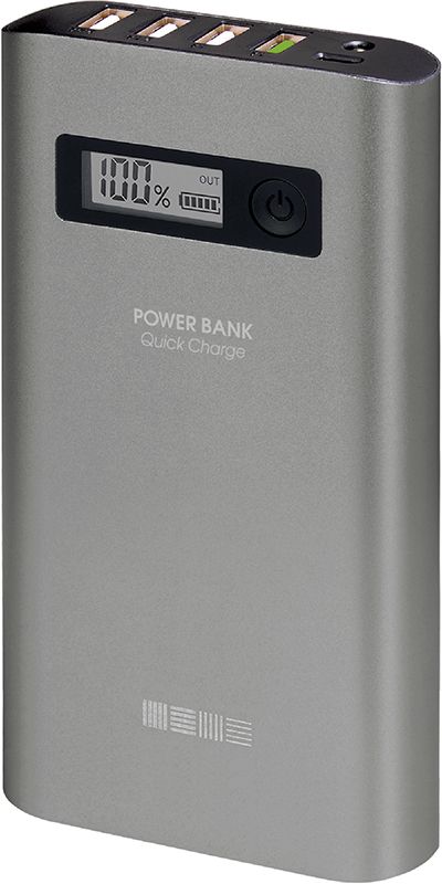 Interstep PB15000QC4U внешний аккумулятор (15000 мАч)IS-AK-PB15AQC4U-000B201_1 Interstep PB15000QC4U внешний аккумулятор (15000 мАч)IS-AK-PB15AQC4U-000B201_1Внешний аккумуляторPB15000QC4U 4USB Quick Charge 3. 0 Li-Ion Высокая емкость, ячейки ULTRA серии и новейшая технология Быстрой зарядки Quick Charge 3. 0. ULTRA серия - это компоновка элементами питания 3000мАч (вместо классической компоновки 2600мАч), позволяет уместить в одном и том же корпусе до 20% больше емкости. Корпус из легкого алюминия, надежно защищает внешний аккумулятор от механических воздействий, четыре USB выхода для заряда сразу четырех устройств. Информативный дисплей, показывает точный % остатка емкости внешнего аккумулятора. Один из USB выходов поддерживает новейшую технологию Быстрой Зарядки Quick charge 3. 0 (а это еще быстрее Quick Charge 2. 0!), что позволяет заряжать устройства до 4х раз быстрее (если заряжаемое устройство поддерживает Quick Charge 2. 0 или 3. 0). Ну а если такой поддержки в устройстве нет - внешний аккумулятор будет заряжать в обычном режиме. Более того, PB15000QC4U и сам может заряжаться быстрее от Quick Charge зарядного устройства (не входит в комплект внешнего аккумулятора).