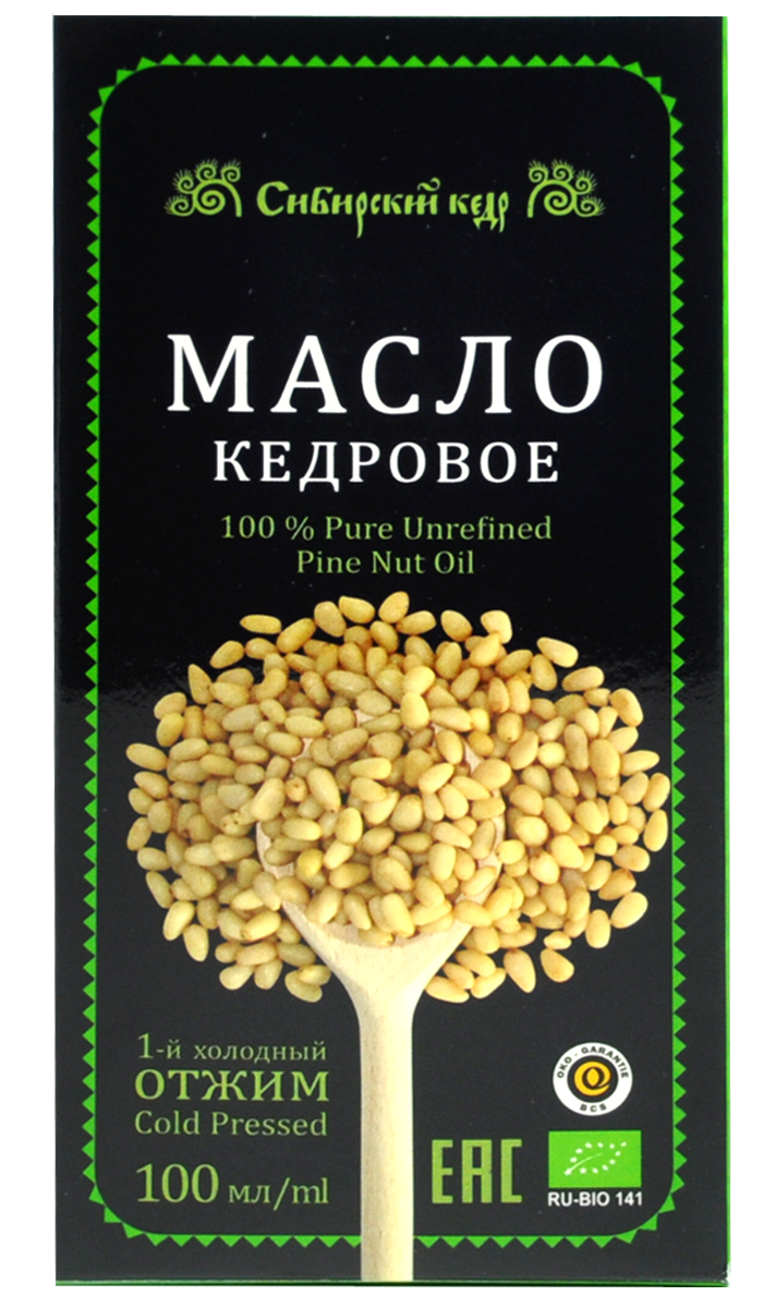 Сибирский кедр масло кедровое, 100 мл2019 Сибирский кедр масло кедровое, 100 мл2019Кедровое масло от эко-фабрики Сибирский кедр - здоровье, подаренное нам природой. Систематическое употребление положительно сказывается на общем здоровье, укрепляет иммунитет и защищает от негативного влияния окружающей среды. Масло производится методом холодного отжима из свежих кедровых орешков, собранных в экологически чистой сибирской тайге. Кедровое масло — находка для кулинарии. Оно придает пикантный вкус и нежный ореховый аромат овощным салатам, холодным и горячим закускам, выпечке.