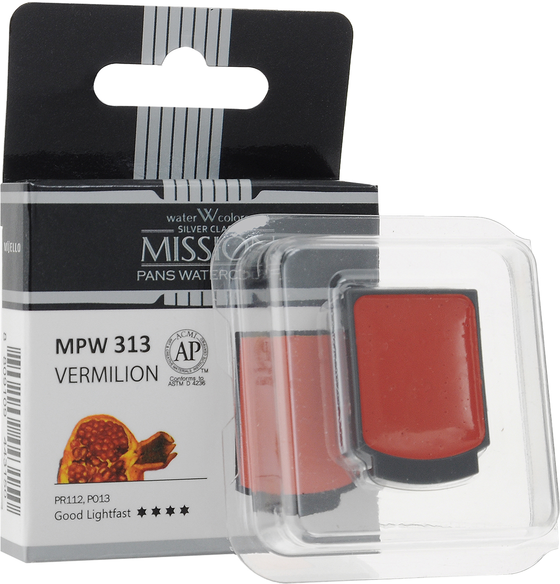Mijello Акварель Mission Silver Pan 313 Киноварь 2 мл MPW-313MPW-313 Mijello Акварель Mission Silver Pan 313 Киноварь 2 мл MPW-313MPW-313Серия акварельных красок Корейского производителя Mijello - Mission Silver это студийная серия красок. Эта серия акварели была создана компанией Mijello в сотрудничестве с экспертами в области акварельной живописи. В этой серии идеально сочетается цена и качество красок, что позволяет ей быть востребованной среди большого количества художников. Цвета акварели серии Mission Silver это смеси пигментов тонкого помола с высококачественными компонентами и гуммиарабиком. Эти краски предлагаются в кюветах. Максимальное количество цветов в этой серии - 24цв Используйте краски Mijello серии Mission Silver для акварельной живописи по мокрому, они идеально подойдут для подобной техники работы с акварелью. Акварель Mijello Mission White будет отличным выбором как начинающему художнику, так и профессионалу.