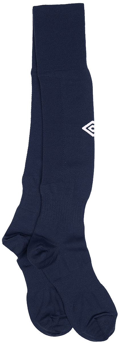 Гетры футбольные детские Umbro MenS Hose, цвет: темно-синий, белый. 140217. Размер Junior (универсальный)140217 Гетры футбольные детские Umbro MenS Hose, цвет: темно-синий, белый. 140217. Размер Junior (универсальный)140217Гетры футбольные детские. Особая вывязка на задней части гетр способствует выведению влаги. Эргономичная кострукция носка.