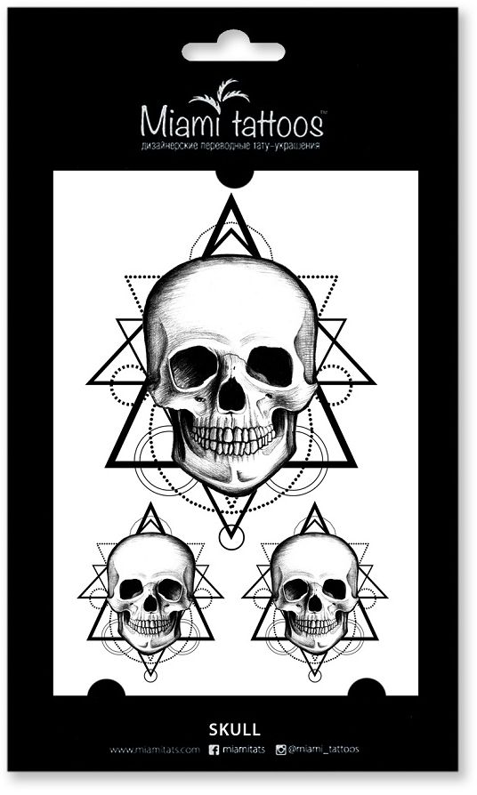 Miami Tattoos Переводные тату Skull, 1 лист, 10 см х 15 смMT0076 Miami Tattoos Переводные тату Skull, 1 лист, 10 см х 15 смMT0076Miami Tattoos - это дизайнерские переводные тату-украшения, которые наносятся за минуту. Точечные черные татуировки в стиле Dot Work - последний тренд в тату, который задал известный тату-мастер Sasha Tattooing. Череп - один из самых популярных рисунков для настоящих тату. Причем выбирают его как мужчины, так и женщины. Для производства Miami Tattoos используются только качественные,?яркие?и?стойкие?краски. Они наносятся за минуту с помощью воды, а продержатся несколько дней.