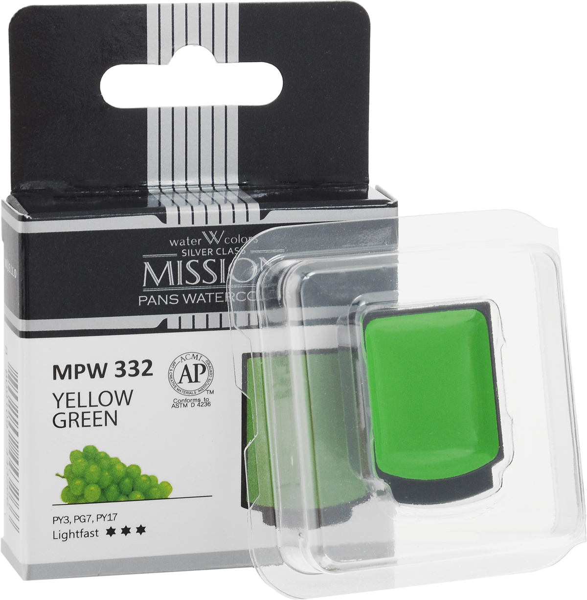 Mijello Акварель Mission Silver Pan 332 Желто-зеленый 2 мл MPW-332